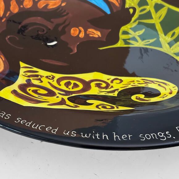 Starbucks 2002 Barista Siren's Plate 35/1200 Hand Painted Ltd Edition Lrg 18.75" - Picture 3 of 12